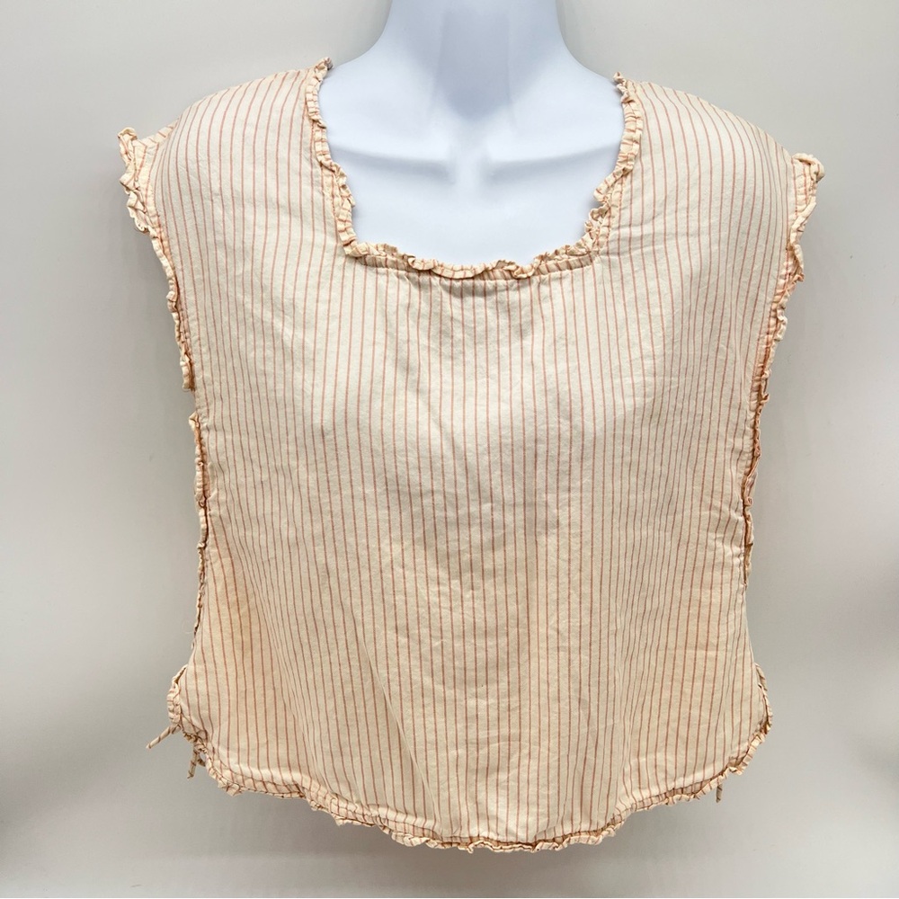 Madewell Ruffled Edge Striped Tank Top